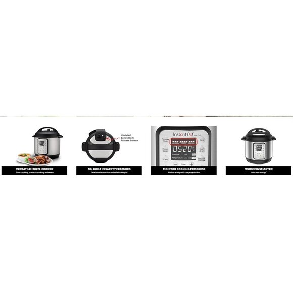 Instant Pot Duo Plus 9-in-1 Multicooker Stainless Steel 6 QT + App & Recipes NEW - Picture 9 of 16